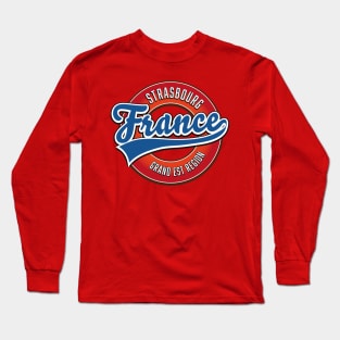 Strasbourg Grand Est region France retro logo. Long Sleeve T-Shirt